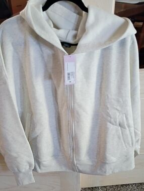 wild fable Cream Teddy Zip Hoodie Jacket